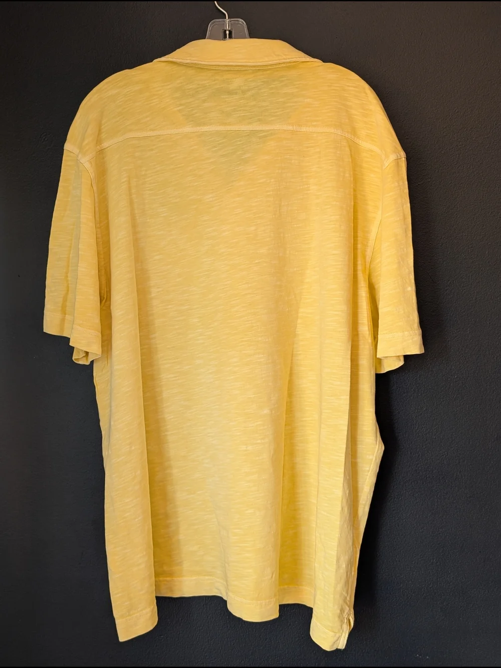 Banana Republic Men's Yellow Short-Sleeve Polo with Pocket